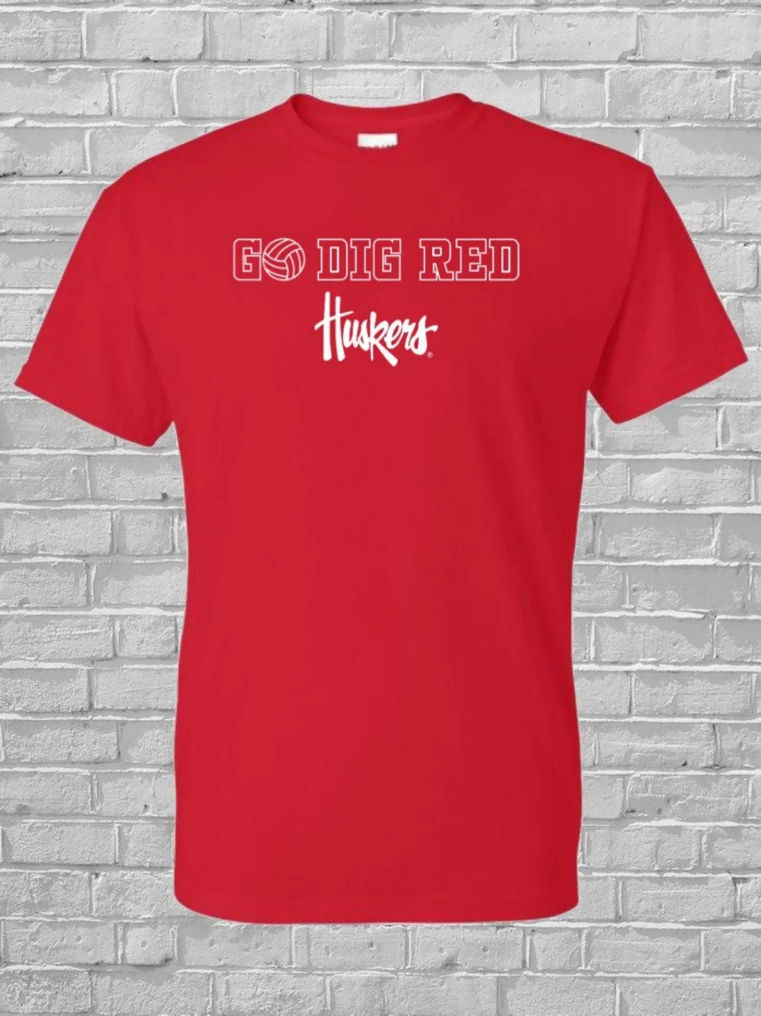 Nebraska Volleyball Tee "Go Dig Red" Sold Out! Back in September 15th, 2024!