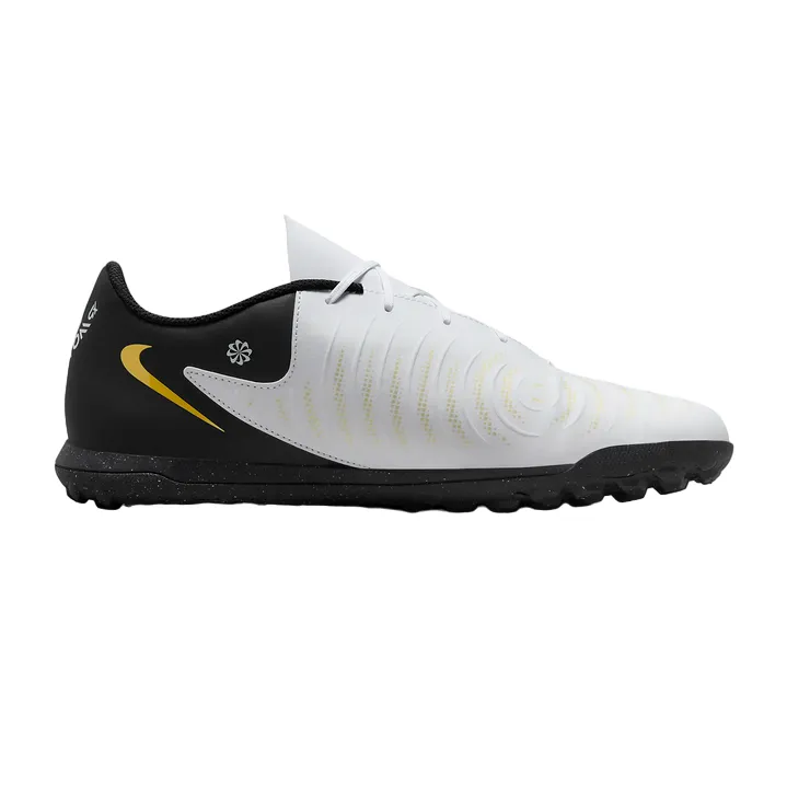 Nike men's soccer shoe Phantom GX 2 Club TF FJ2587-100 white-black-gold