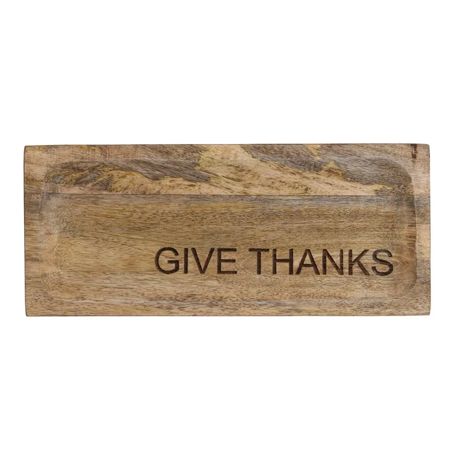 "Give Thanks" Engraved Cheese Board