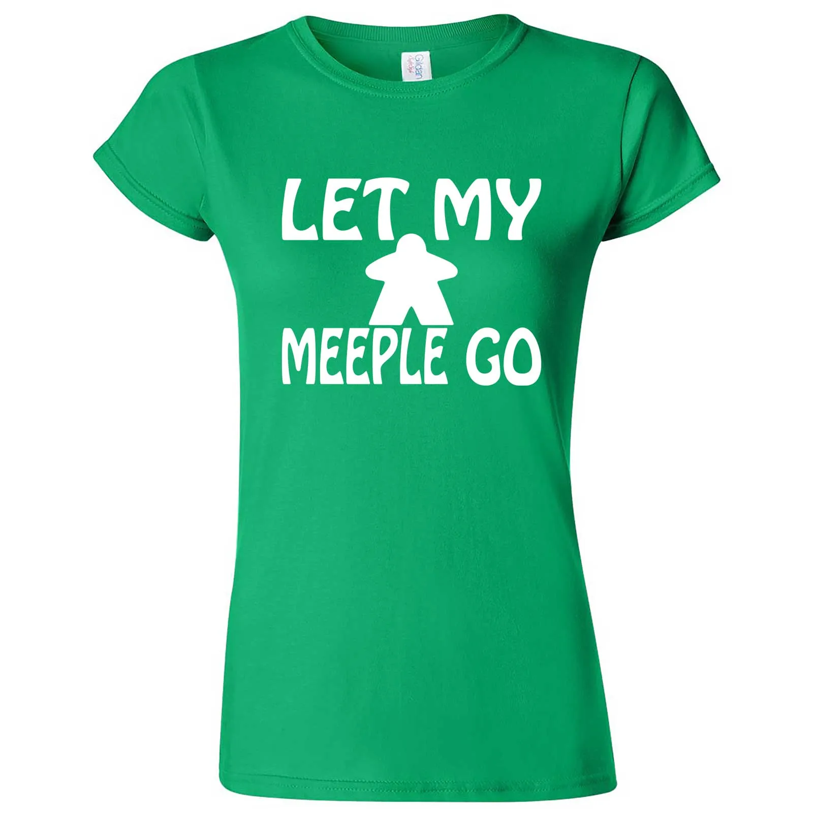 "Let My Meeple Go" women's t-shirt