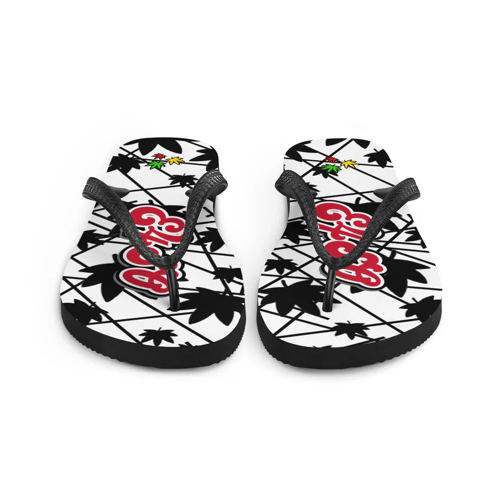 Red Vintage print Flip-Flops