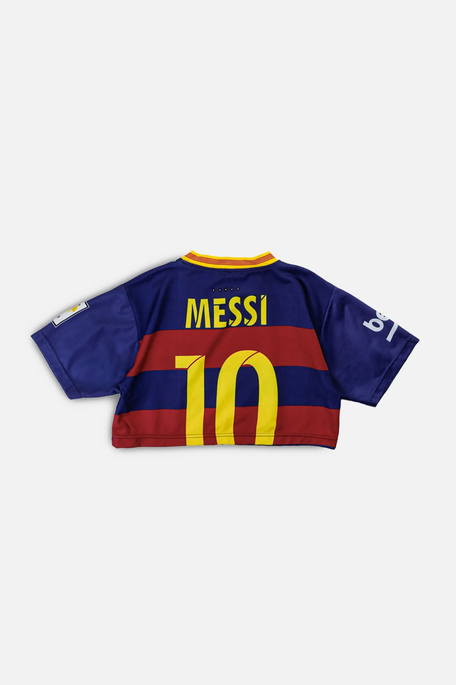 Rework Micro Crop Barcelona Soccer Jersey - XS