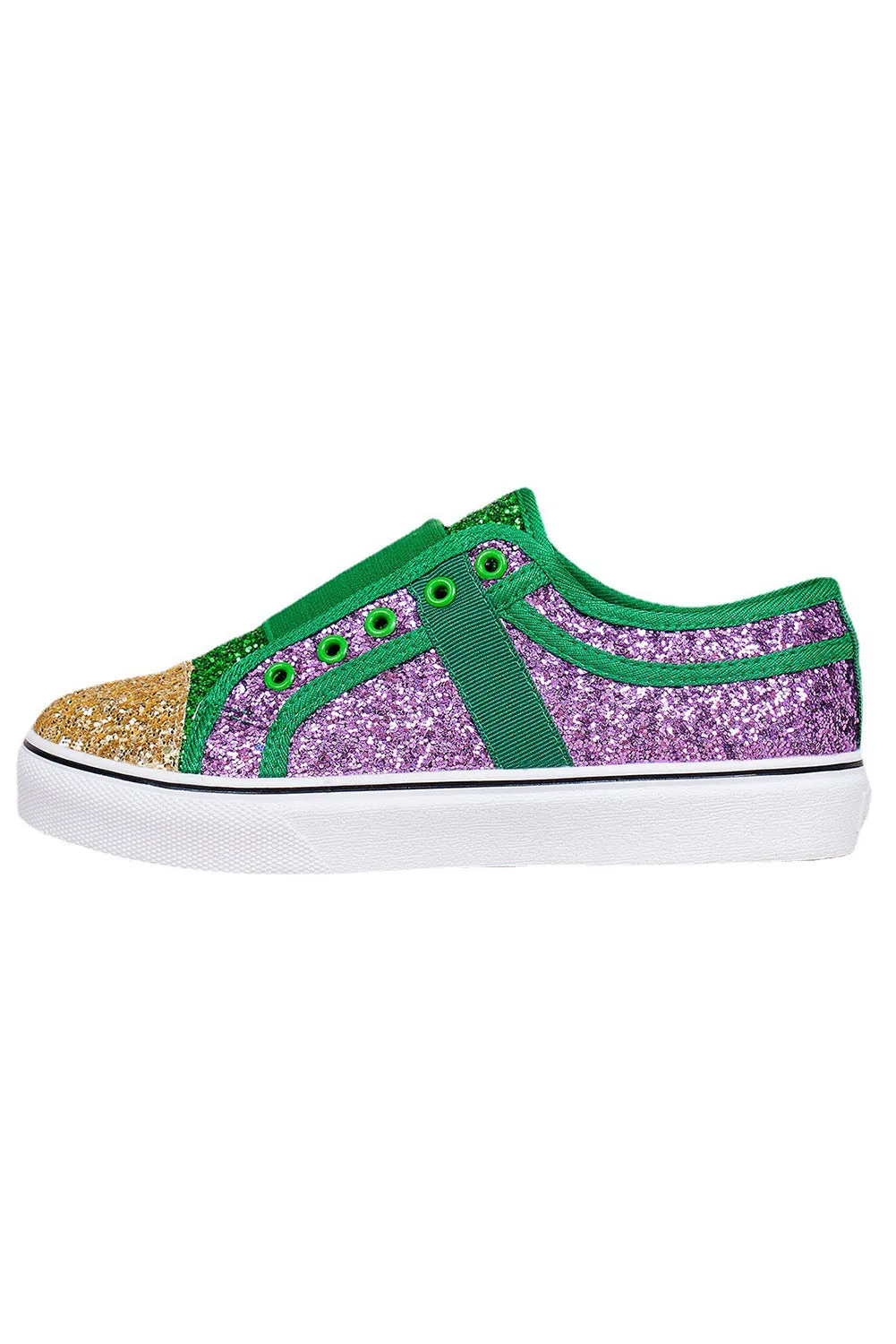 Sequin Glitter Sneakers Color Block St Patricks Flat Shoes