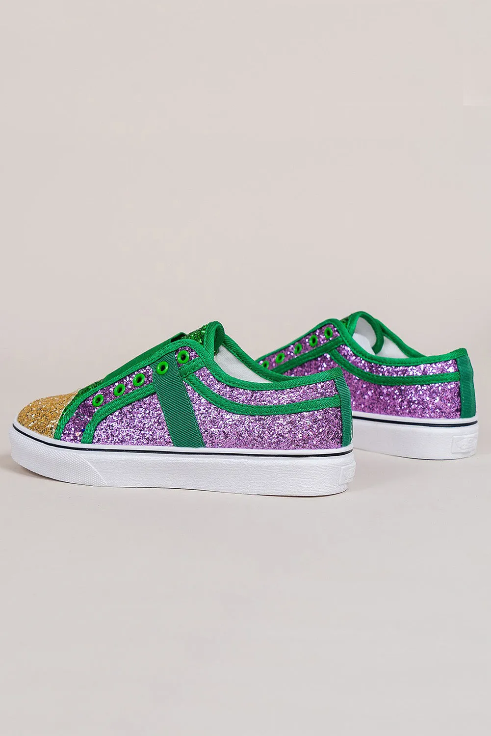 Sequin Glitter Sneakers Color Block St Patricks Flat Shoes