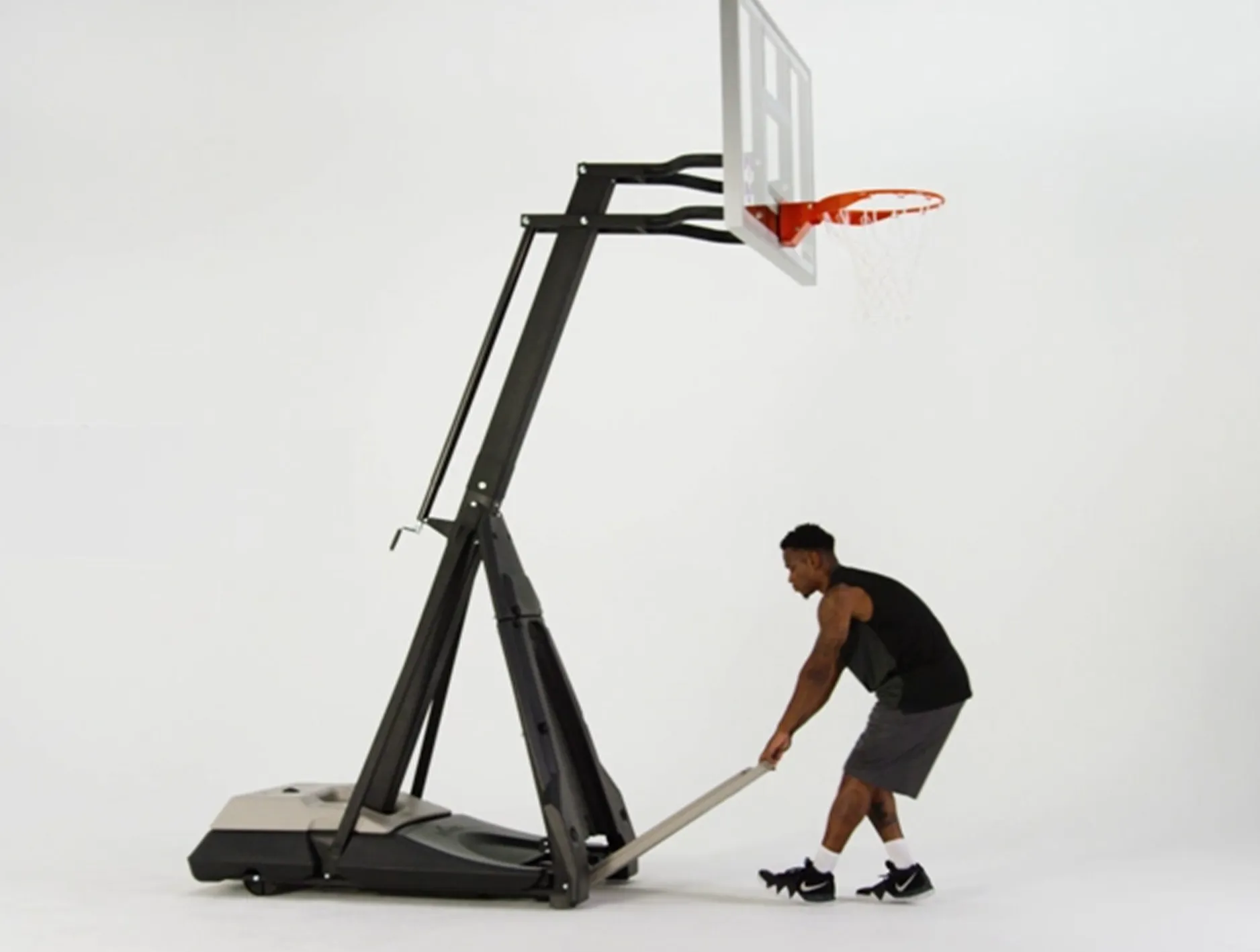 Spalding 60 Inch Stealth Beast Blackout Basketball System (Fully Assembled  Ex-display) <br> AA7B1998