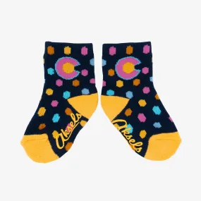 Toddler Dots Colorado Flag Socks