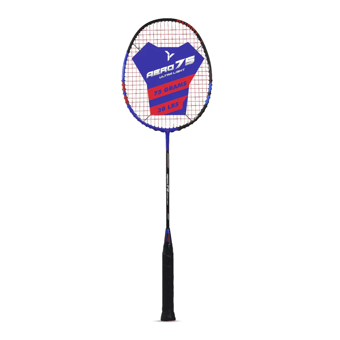 Young Aero 75 Ultralight Badminton Racket (Strung) | Black/Blue