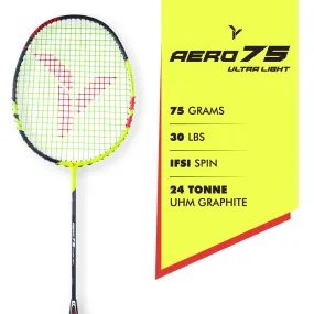 Young Aero 75 Ultralight Badminton Racket (Strung) | Black/Yellow